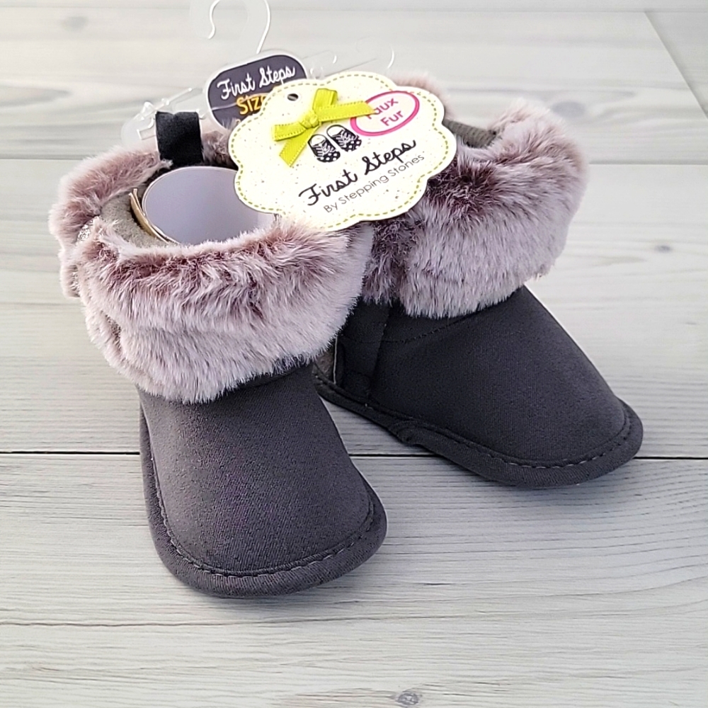 First Steps Faux Fur Booties